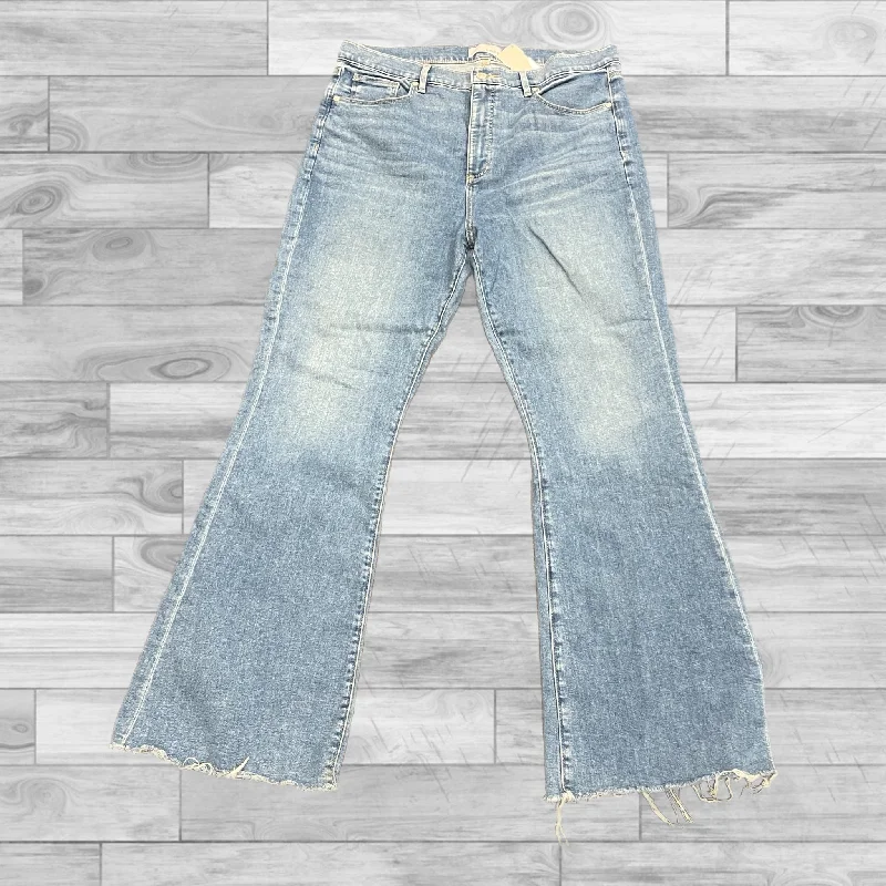 Jeans Flared By Loft In Blue Denim, Size: 14