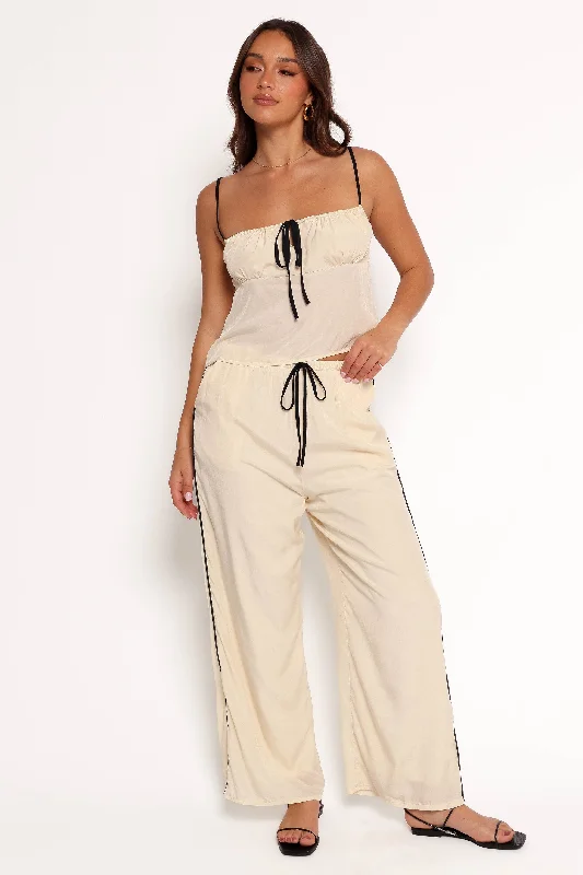 Callie Pant - Cream Black