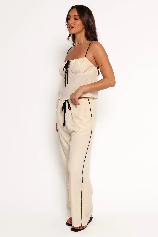 Callie Pant - Cream Black