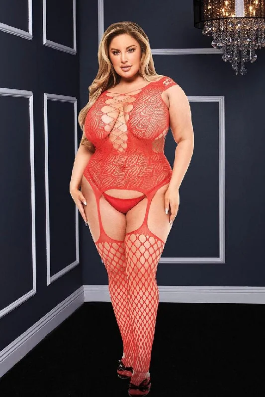 Plus size Corset bodystocking