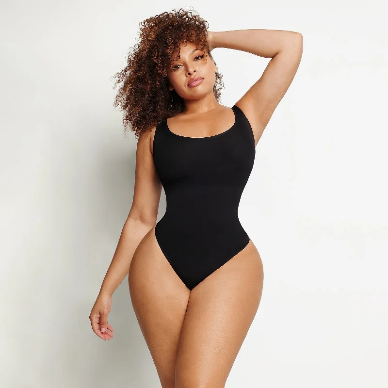 Scoop Neck Bodysuit - Black