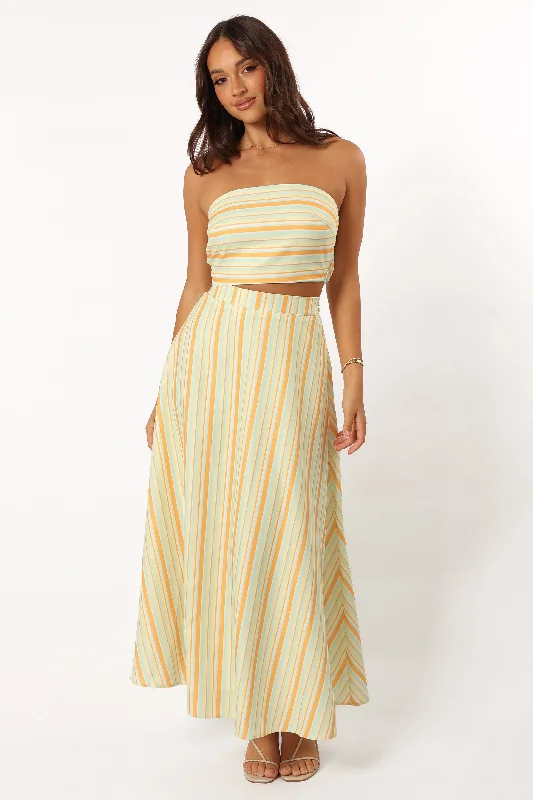 Serafina Two Piece Set - Orange Stripe