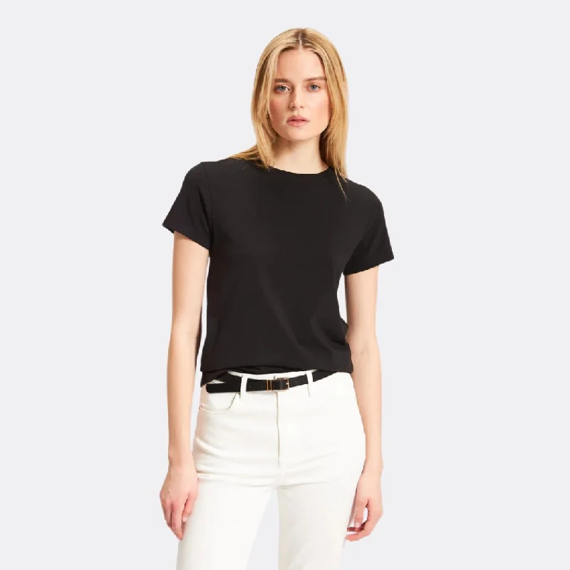 Pima Cotton Stretch Slim T-Shirt (Black)