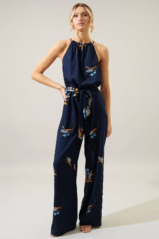 Dusk Floral Lighthearted Trapeze Jumpsuit