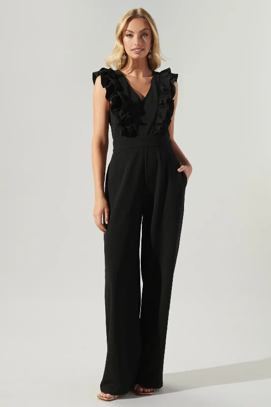 Free Bird Ruffle Wide Leg Jumpsuit