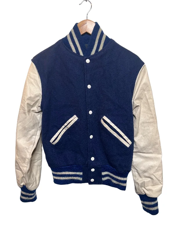 Kaye Bros. Blue White Varsity Jacket (Size L)