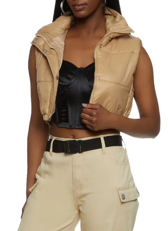 Cropped Puffer Vest